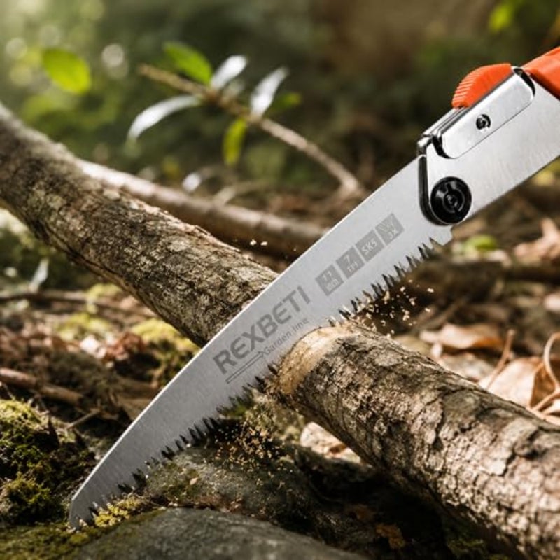 Folding Hand Saw, Heavy Duty 11 Inch Extra Long Blade for Wood Camping, Dry Wood Pruning With Hard Teeth, Quality SK-5 Steel - Image 4