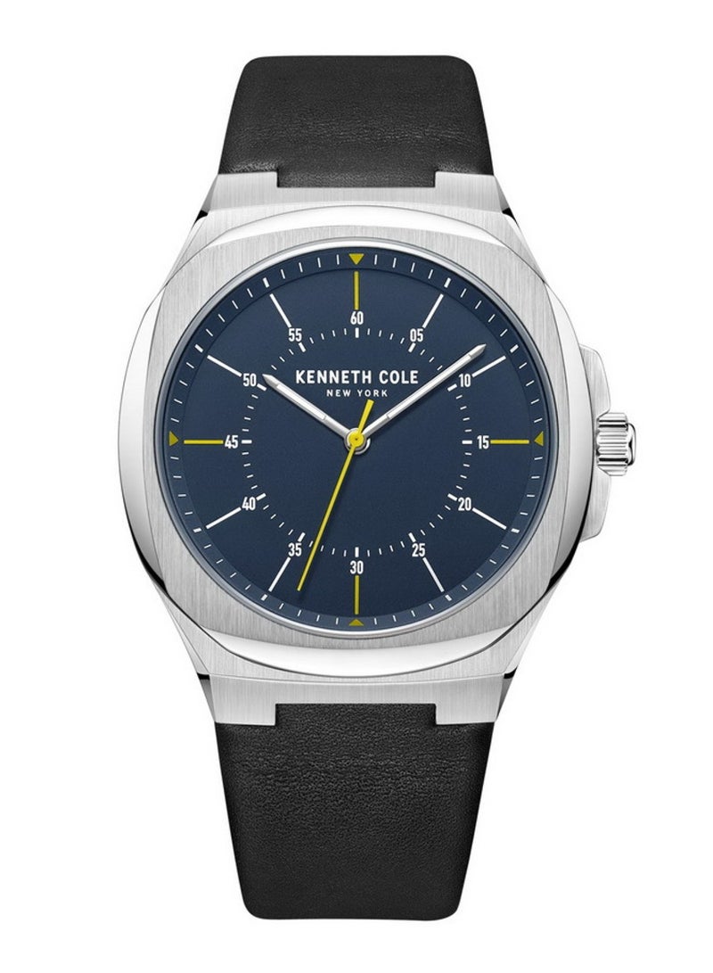 Kenneth Cole ساعة كينيث كول للرجال بحزام جلد أزرق كلاسيكي KCWGA2218302 - Image 1