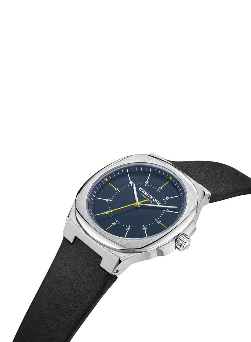Kenneth Cole ساعة كينيث كول للرجال بحزام جلد أزرق كلاسيكي KCWGA2218302 - Image 2