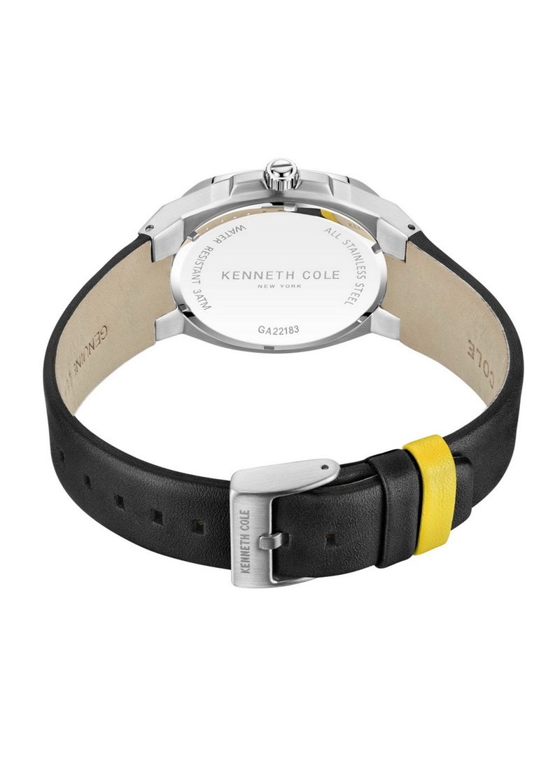 Kenneth Cole ساعة كينيث كول للرجال بحزام جلد أزرق كلاسيكي KCWGA2218302 - Image 3
