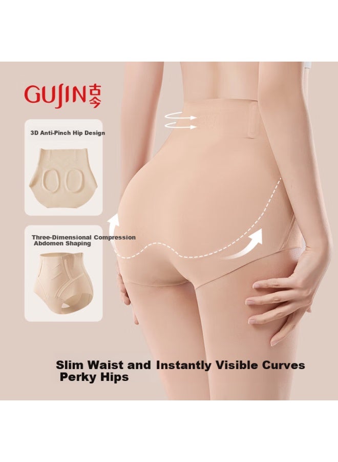 Gujin Invisible Seamless High-waist Slimming Shaping Panties For Women, Ultra-thin Tummy Control Hip-lifting Underwear - Image 3