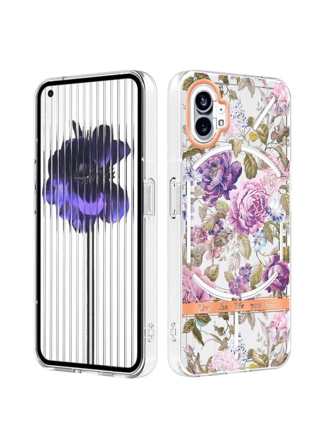 Case Cover For Nothing Phone 1 Flowers and Plants Series IMD TPU Phone Case Purple Peony