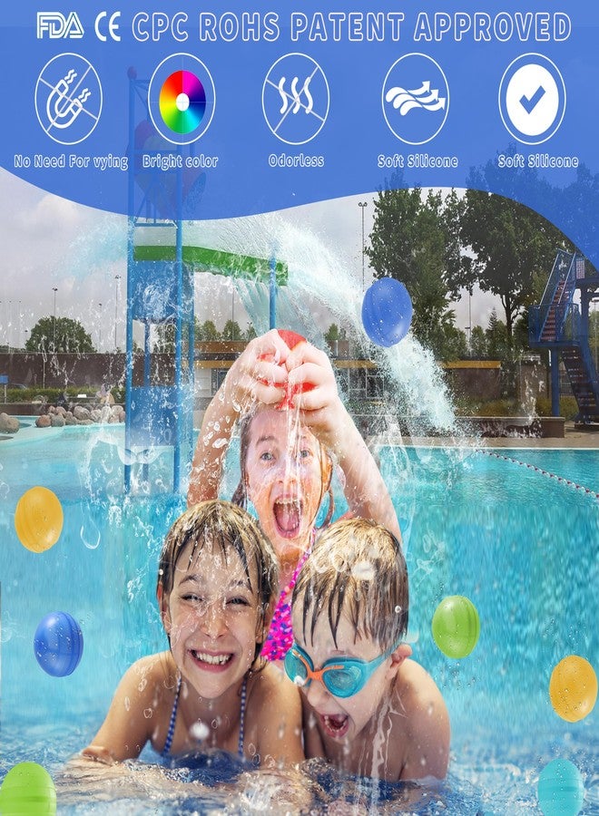 GUNTAIL 6Pcs Reusable Water Balloons,Quick-Fill Water Bombs,Silicone Water Balls For Kids Aged 3-12,Outdoor Water Ball Fights,Summer Party Supplies For Swimming Pools, Beaches,Yards Outdoor Games - Image 4