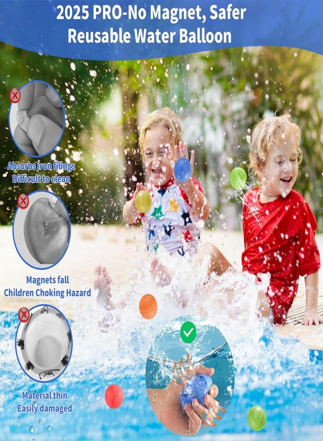 GUNTAIL 6Pcs Reusable Water Balloons,Quick-Fill Water Bombs,Silicone Water Balls For Kids Aged 3-12,Outdoor Water Ball Fights,Summer Party Supplies For Swimming Pools, Beaches,Yards Outdoor Games - Image 2