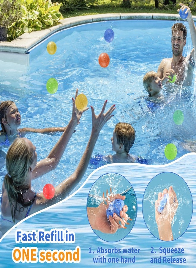 GUNTAIL 6Pcs Reusable Water Balloons,Quick-Fill Water Bombs,Silicone Water Balls For Kids Aged 3-12,Outdoor Water Ball Fights,Summer Party Supplies For Swimming Pools, Beaches,Yards Outdoor Games - Image 5