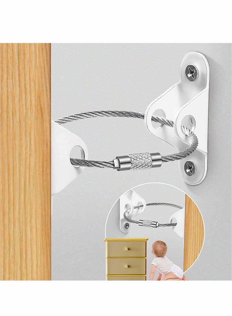 Adjustable Furniture Straps for Baby Safety - 10 Pack of Metal Anchors to Prevent Falling Furniture and Secure Toddlers and Pets, Supports Up to 400 Pounds - Image 1