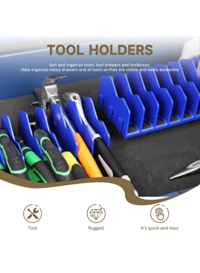 Green 10 Slot Durable Plastic Tool Organizer Rack Non Slip Rubber Base Expandable - Image 5