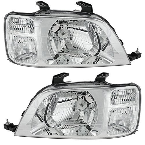 TRQ Driver& Passenger Side Headlight Assembly Set Headlights Driver & Passenger Side Compatible with 1997-2001 Honda CR-V HO2502112 HO2503112 - Image 1