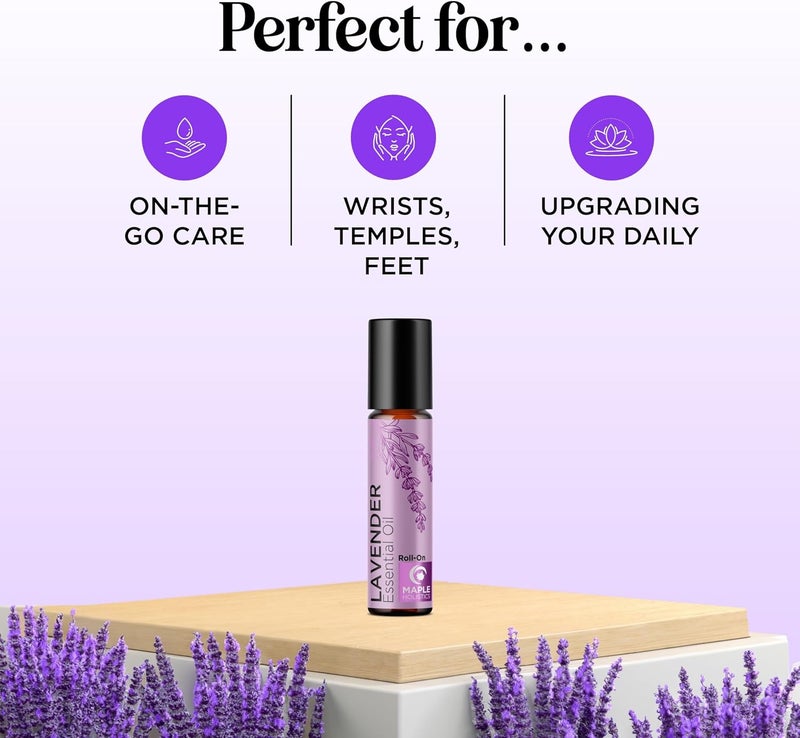 Lavender Essential Oil Roll On - Calming Aromatherapy Oil Roller for Sleep Headaches and Relaxation - Natural Pre-Diluted Sleep Oil for Nighttime Relaxation with Lavender Essential Oil for Skin - Image 2