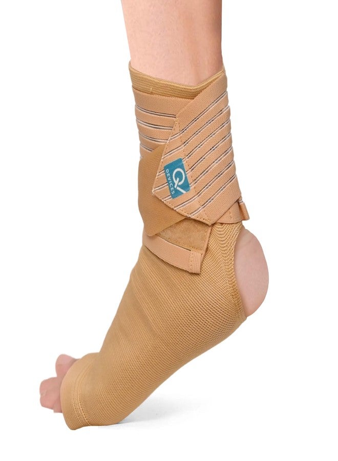 Q DEVICES Ankle Support Compression Brace for Injuries, Adjustable Support, Sprain, Injury, Swelling & Pain Relief, Ankle Grip for Men & Women (L) - Image 1