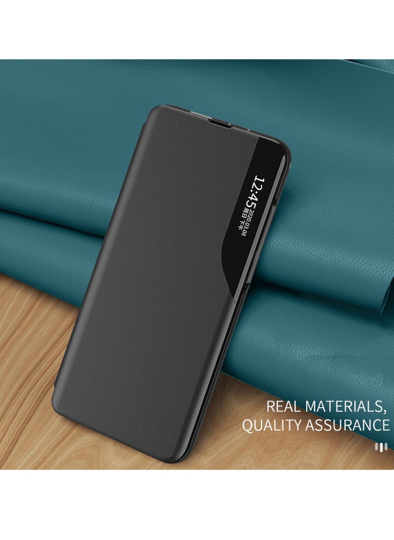 Generic - For Samsung Galaxy S24 Ultra Smart View Flip Case Folding Cover, Built-in Smart View Window, Magnetic Smart Flip Cover - Black - Image 1
