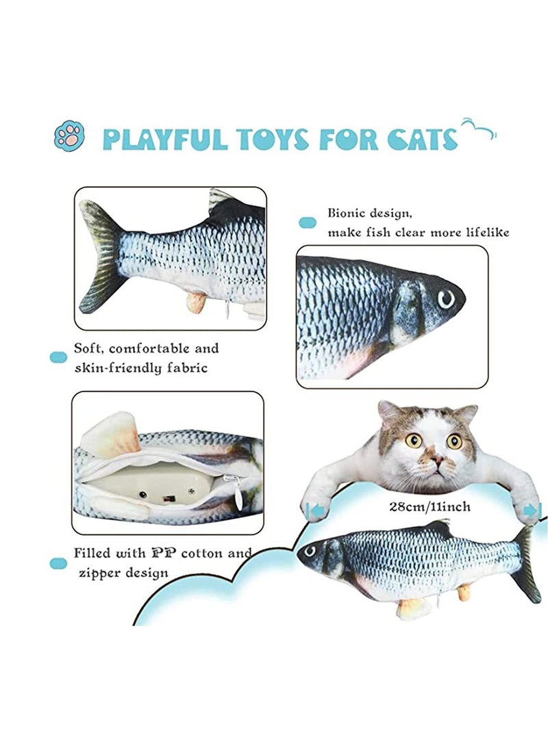 Y&D - Cat Fish Toy, Flopping Toy Moving Catnip Interactive Toys for Indoor Cats Floppy Kicker Electric Flippity Kitten Different Choice (2 Pack) - Image 1