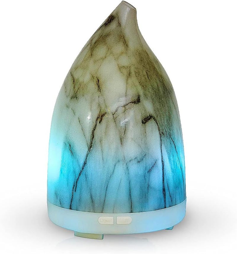 aromar AROMAR Essential Ultrasonic Oil Diffuser Cool Mist Humidifier  Aromatherapy Diffusers for Essential Oils with Auto ShutOff and 7 Colors LED for Home and Office 100ml Spa Spa Marble  - Image 1