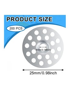 SUNSAR 200pcs 1 Inch Zinc Plated Plaster Washers Metal Washers for Screws Profile Washer Flat Plaster Ceiling Washers Plaster Repair Rings Plaster Buttons for Wall Ceiling Drywall Hole Fixing  - Image 2