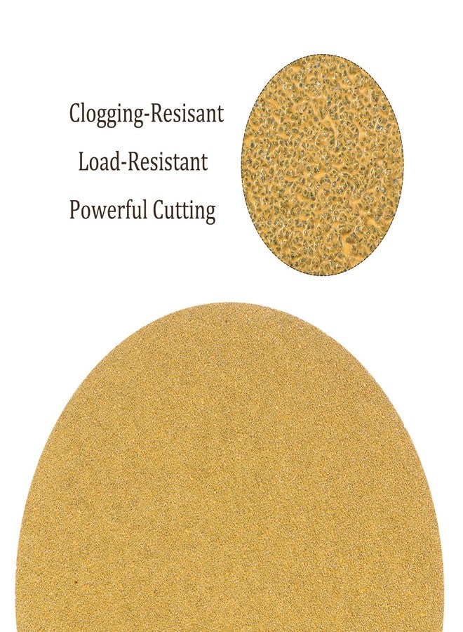 Kozelo 50pcs No Hole Sanding Discs- [ 8 Inch 40 Grit ] Round Hook and Loop Grip Sanding Pads Sheet Sandpaper for Automotive Woodworking Metal Polishing Use| Gold, Aluminum Oxide - Image 5