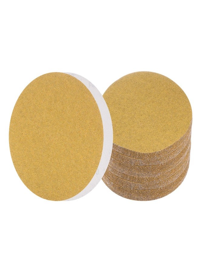 Kozelo 50pcs No Hole Sanding Discs- [ 8 Inch 40 Grit ] Round Hook and Loop Grip Sanding Pads Sheet Sandpaper for Automotive Woodworking Metal Polishing Use| Gold, Aluminum Oxide - Image 1
