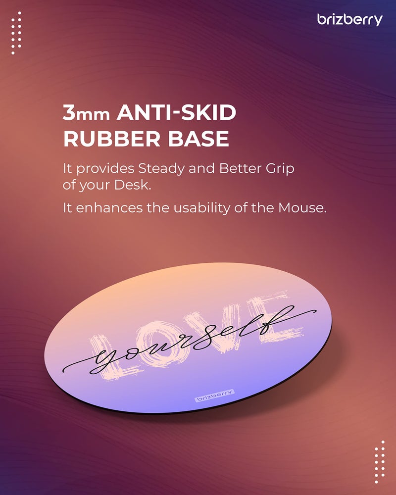 ARTBRIZ® Brizberry® Mouse Pad, Round Large Premium for Desktop Laptop PC Office Gaming Professional 240 X 240 X 3 mm [20% Larger] (12R - Pack of 1) - Image 4