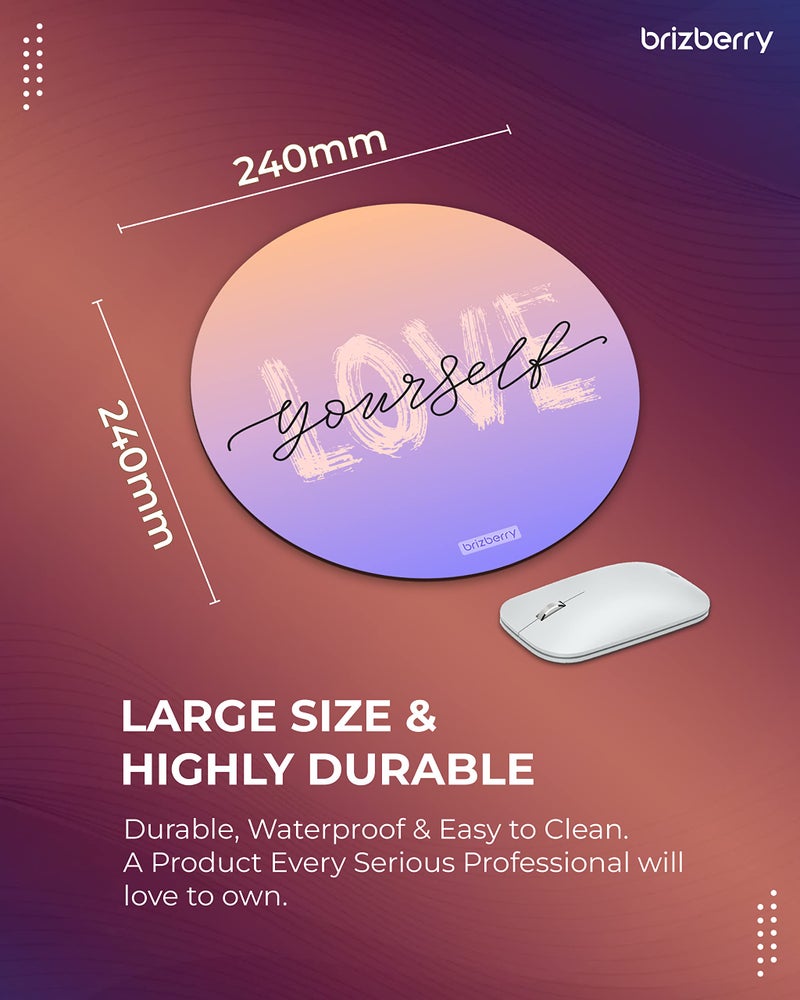 ARTBRIZ® Brizberry® Mouse Pad, Round Large Premium for Desktop Laptop PC Office Gaming Professional 240 X 240 X 3 mm [20% Larger] (12R - Pack of 1) - Image 5