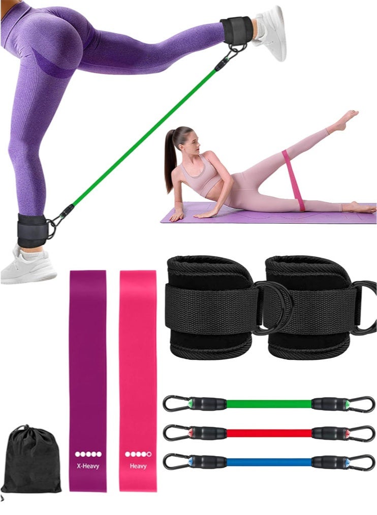 meayul 8PCS Strength Training Resistance Band, sport equipment, Ankle Resistance Bands, Adjustable Ankle Bands with Cuffs, for Hip, Leg and Speed Training, Pro fitness equipment - Image 1
