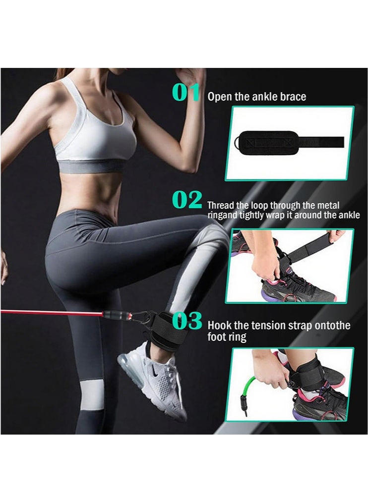 meayul 8PCS Strength Training Resistance Band, sport equipment, Ankle Resistance Bands, Adjustable Ankle Bands with Cuffs, for Hip, Leg and Speed Training, Pro fitness equipment - Image 3