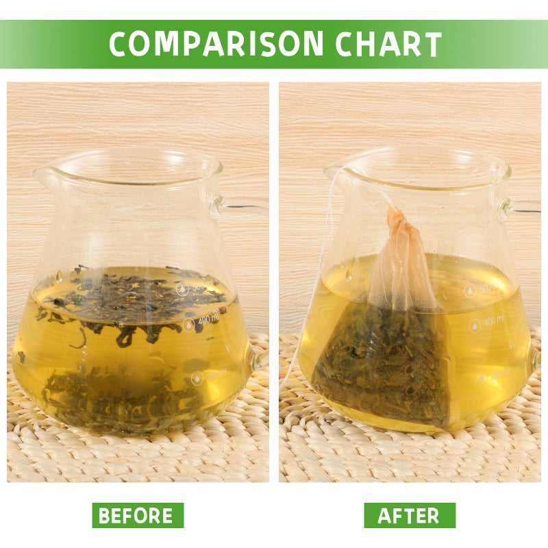 SUMAJU Empty Tea Bags - 300 Pcs Disposable Drawstring Unbleached Filter Bags for Loose Leaf Tea and Coffee (3.54 x 2.75 inch) - Image 3