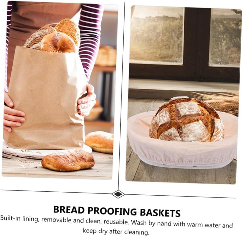 iplusmile Oval Bread Proofing Basket with Liner, Rattan Dough Rising Basket, Natural Baking Accessory for Artisan Bread Making, 17x11x5cm, Suitable for Home and Professional Bakers - Image 3