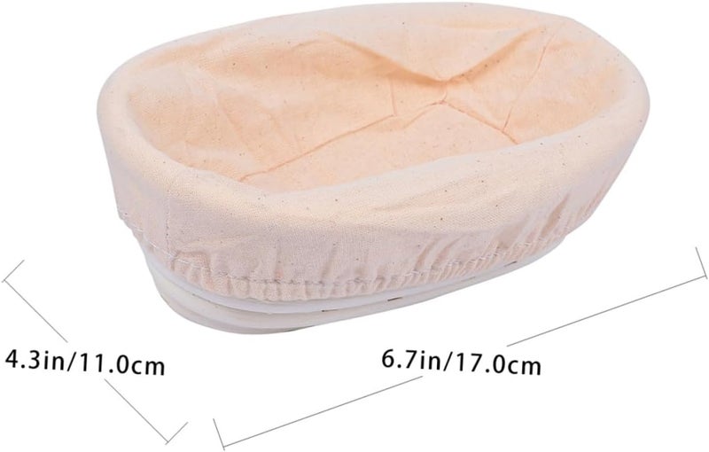iplusmile Oval Bread Proofing Basket with Liner, Rattan Dough Rising Basket, Natural Baking Accessory for Artisan Bread Making, 17x11x5cm, Suitable for Home and Professional Bakers - Image 2