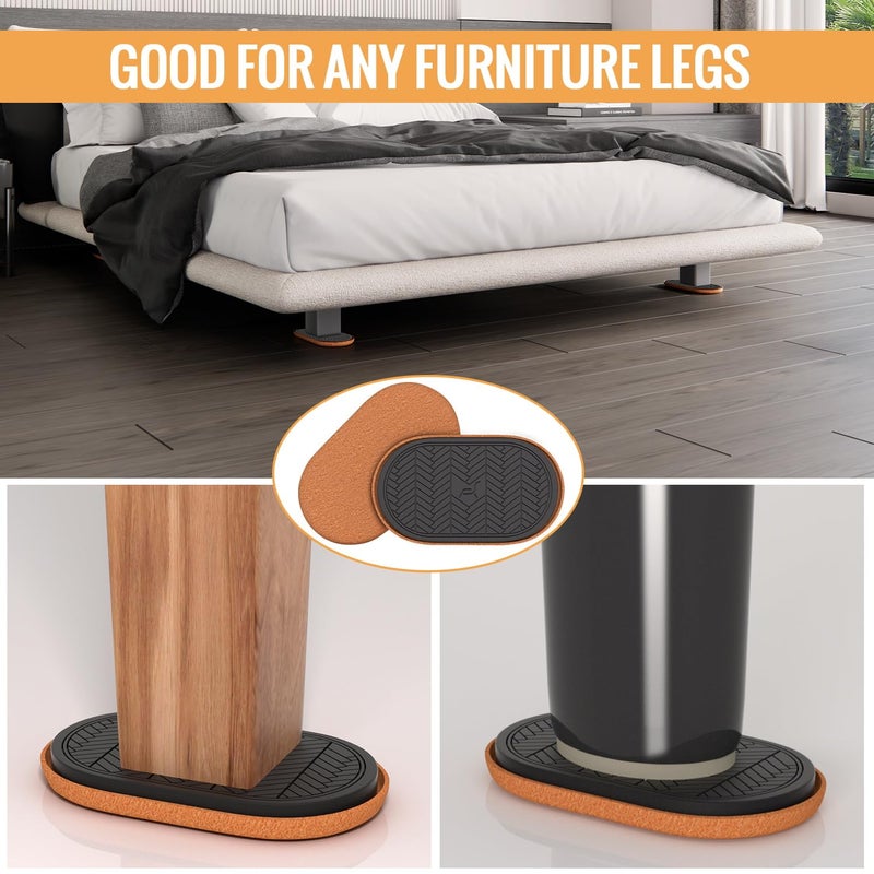 PISAO 9""X5 Felt Furniture Sliders For Hardwood Floors  4Pcs Furniture Pads For Wood Floors  Furniture Movers For Heavy Duty Furniture  Move Furniture Easily - Image 3
