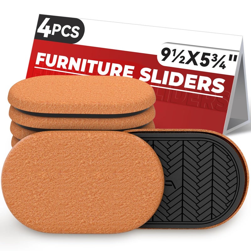 PISAO 9""X5 Felt Furniture Sliders For Hardwood Floors  4Pcs Furniture Pads For Wood Floors  Furniture Movers For Heavy Duty Furniture  Move Furniture Easily - Image 1