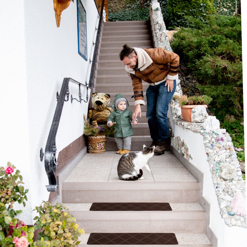 4pcs Stair Carpet Self Sticking Indoor Outdoor Stair Runner For Step - Image 2