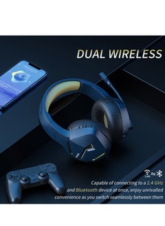 BINNUNE Wireless Gaming Headset with Noise Cancelling Microphone for PC PS4 PS5, 2.4G Headset with Mic for Laptop Computer  - Image 2
