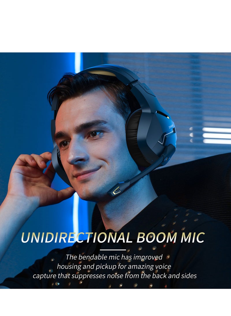 BINNUNE - Wireless Gaming Headset with Noise Cancelling Microphone for PC PS4 PS5, 2.4G Headset with Mic for Laptop Computer - Image 1
