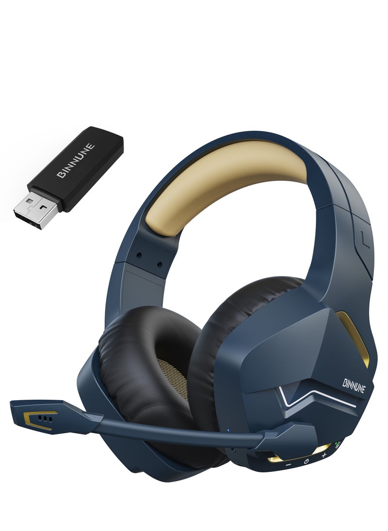BINNUNE - Wireless Gaming Headset with Noise Cancelling Microphone for PC PS4 PS5, 2.4G Headset with Mic for Laptop Computer - Image 1