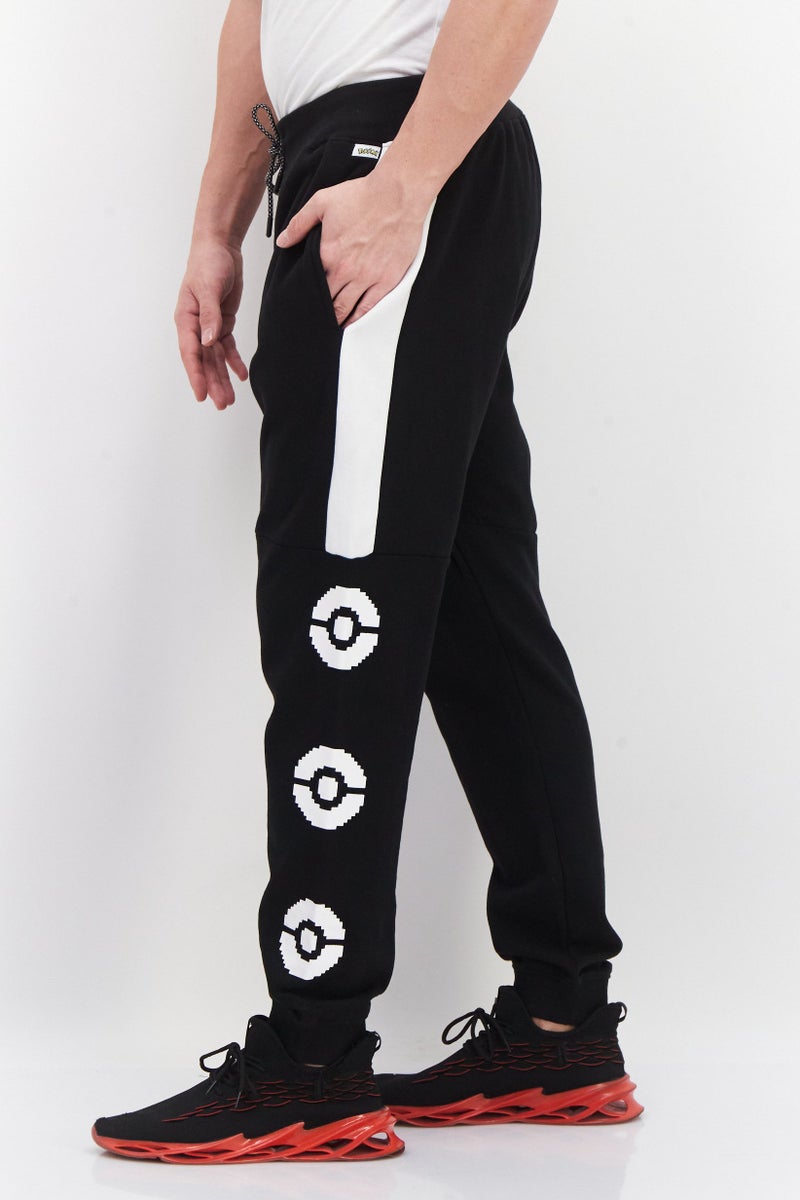 DIFUZED Men Pixel Charizard Fleece Sweatpants, Black - Image 4