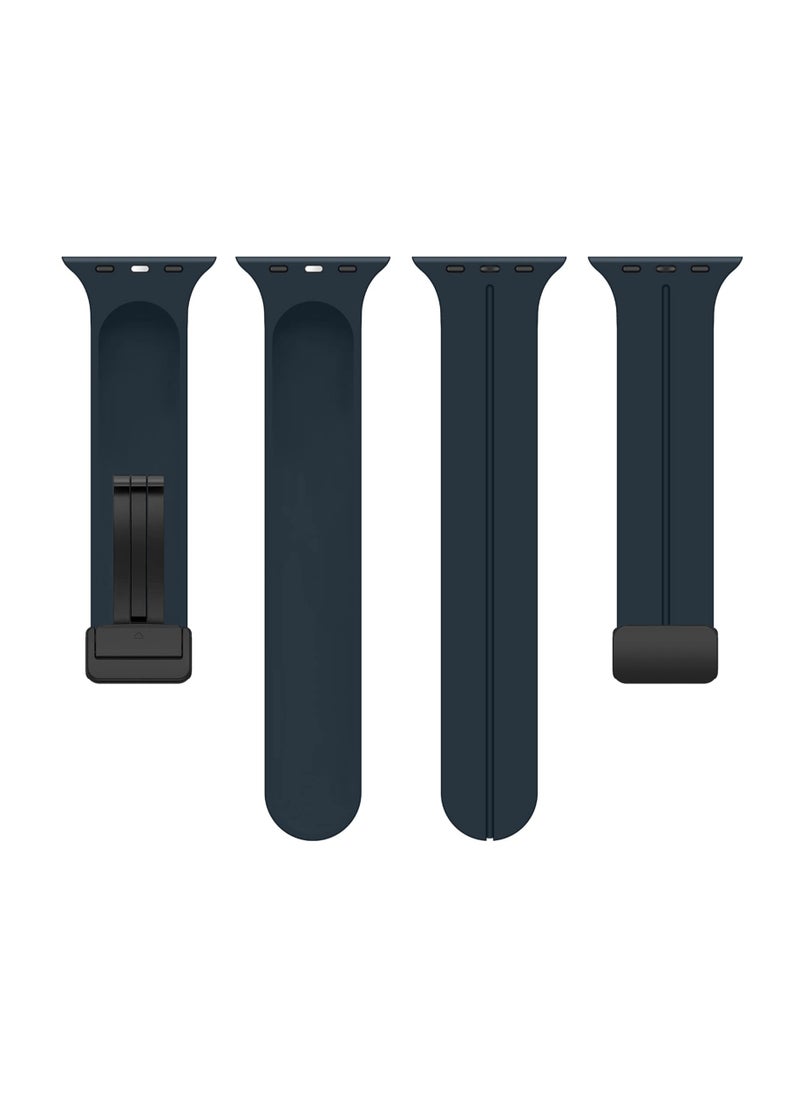 Anmi - 2 Pack Silicone replacement Magnetic Buckle Band for apple watch Band 42mm/44mm/45mm/49mm, Waterproof Silicone Sport Band for iWatch Series 8,Ultra,7,SE,6,5,4,3,2,1 - Image 1