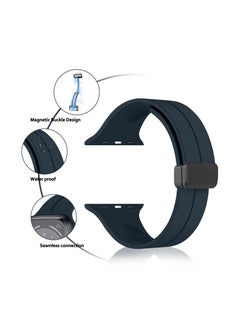 Anmi 2 Pack Silicone replacement Magnetic Buckle Band for apple watch Band 42mm/44mm/45mm/49mm, Waterproof Silicone Sport Band for iWatch Series 8,Ultra,7,SE,6,5,4,3,2,1  - Image 2