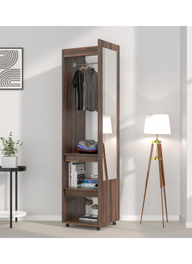 Home home By Nilkamal Mamen Engineered Wood Dresser with Mirror Cappucino  - Image 1