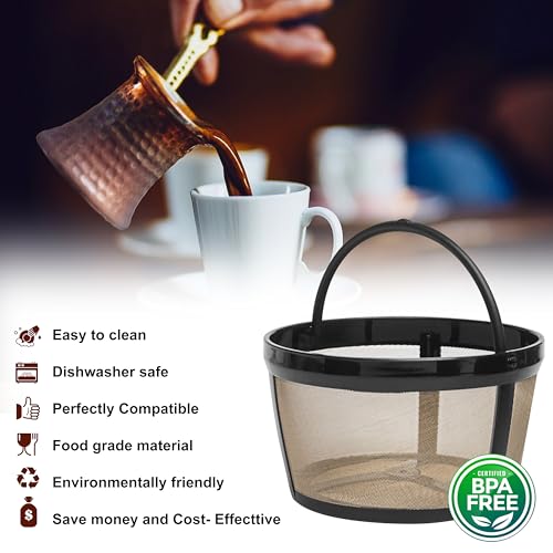 BRENSTEN 4 Cup Reusable Filter Basket With Mesh Bottom Fits MrCoffee Coffee Maker and Brewer Permanent Filter Replacement for Mr Coffee Gold BasketStyle Filters 1Pack - Image 5