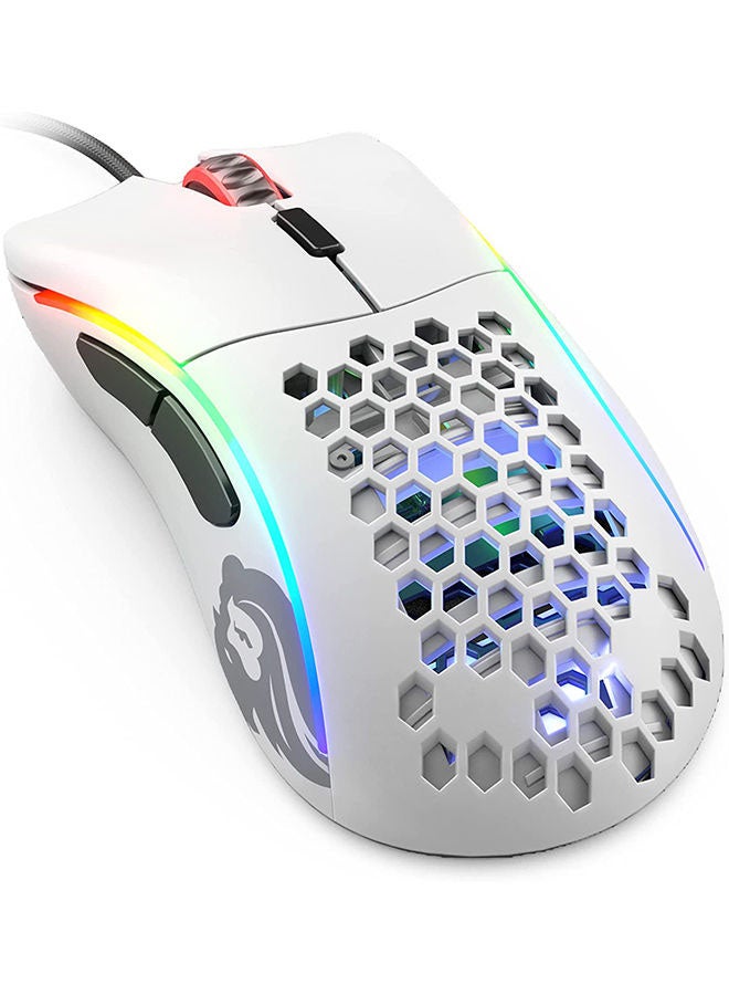 Glorious Model D Minus Honeycomb Gaming Mouse - Light Weight RGB PC Mouse - 61 g PC Accessories - USB Mouse Wired - Matte White Wired Gaming Mouse - Image 1