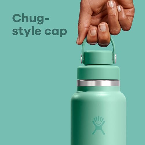 Hydro Flask Water Bottle - Insulated Stainless Steel - Wide Mouth Flex Chug Lid, Non Spill, Leakproof in 24 Oz Harbor Blue - Image 5