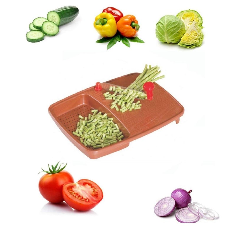 Luxafare 2 in 1 Cut and Wash Plastic Stainless Steel Cutting Blades Vegetable Fruit Chopping Boards - Image 4