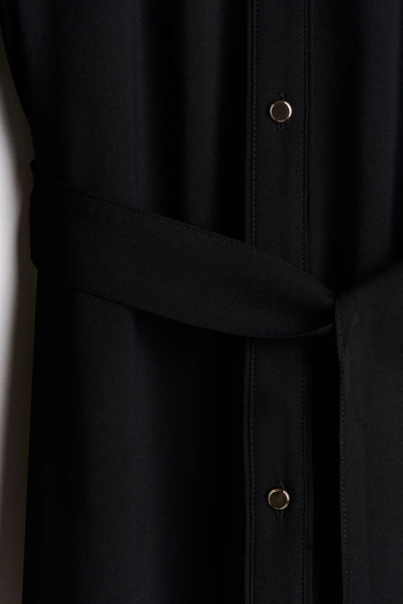 اتش اند ام فستان قميص مع رباط خصر