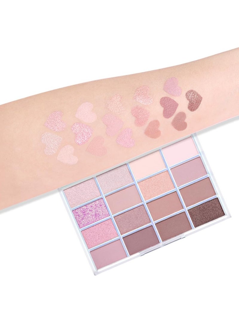 ORiTi لوحة ظلال عيون غير لامعة مكونة من 16 لونًا من البنفسجي الفاتح والوردي والبني، لوحة ظلال عيون للسفر، كل ذلك في لوحة واحدة، تدوم طويلاً ومقاومة للماء وقابلة للدمج للغاية، رائعة كهدية للسفر - Image 4