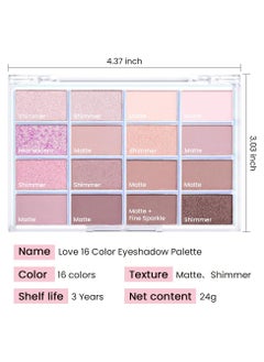 16Colors Light Purple Pink Brown Basics Matte Eyeshadow Palette,Eye Shadow Travel Makeup Palette all in one Long Lasting Waterproof Ultra-Blendable,Great for Travel Gift Kit - pzsku/Z27DE6A5E10718DF9AE24Z/45/_/1716278733/fcc07a23-f266-4ef9-957d-9cceb04edf56