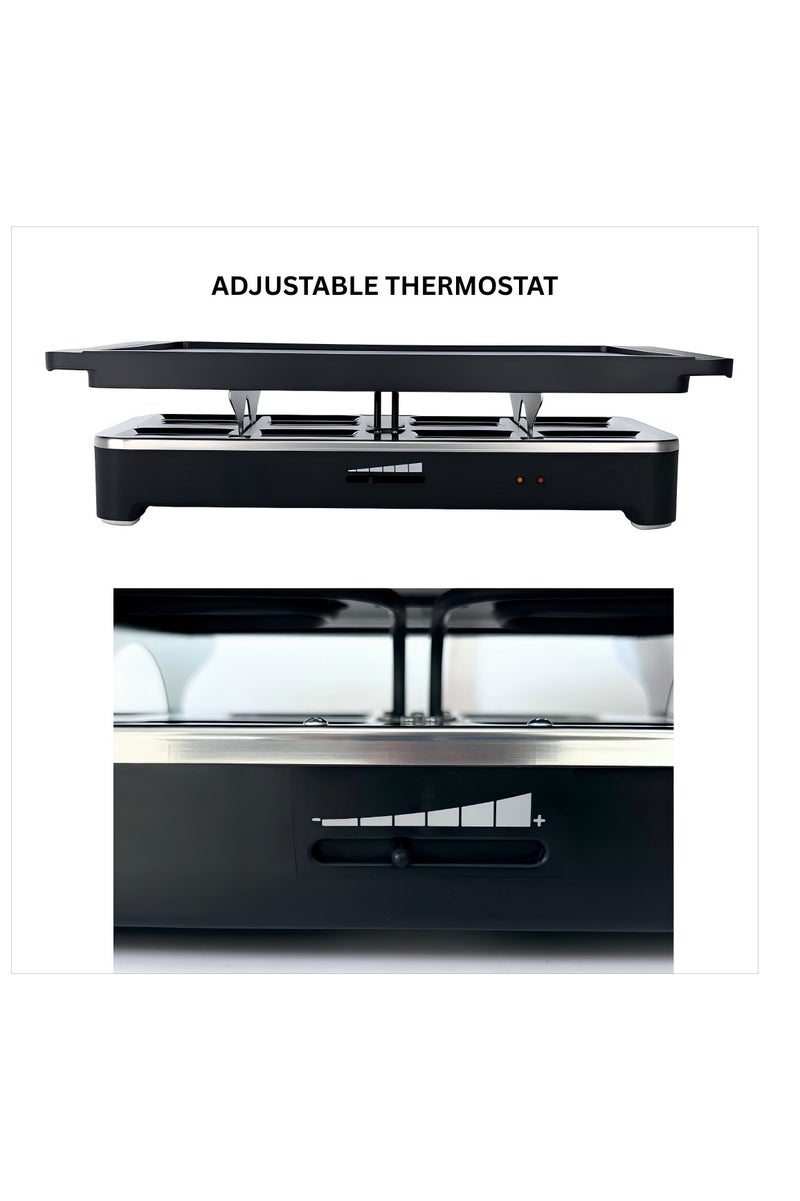 Electric Grill，Non-Stick Griddle & 8 Mini Pans，Multifunction Tabletop BBQ，Variable Temperature Control, 1500 W,for Family Gatherings and Parties - Image 4