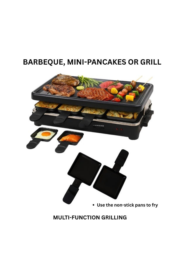 Electric Grill，Non-Stick Griddle & 8 Mini Pans，Multifunction Tabletop BBQ，Variable Temperature Control, 1500 W,for Family Gatherings and Parties - Image 2