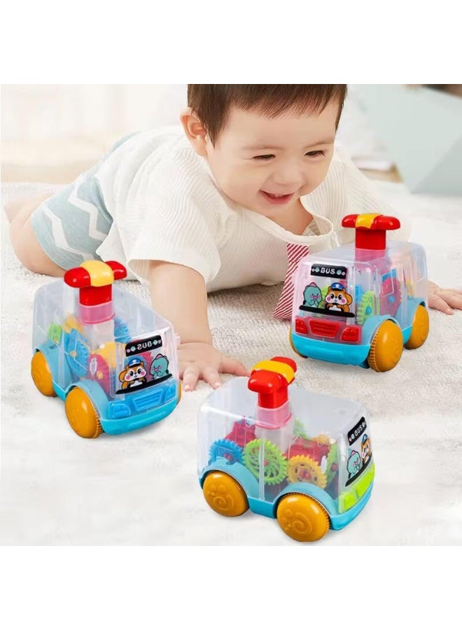 vGRASSP Mechanical Gear Bus Toy with Transparent Moving Gears – Colorful Educational Vehicle for Motor Skills and Visual Learning – Interactive Push Toy - Image 4