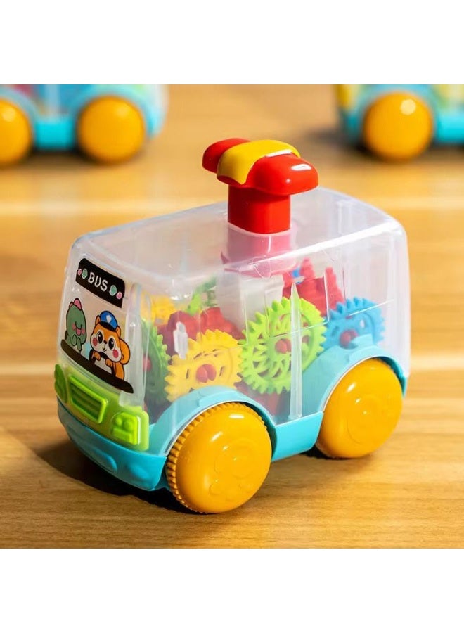 vGRASSP Mechanical Gear Bus Toy with Transparent Moving Gears – Colorful Educational Vehicle for Motor Skills and Visual Learning – Interactive Push Toy - Image 5