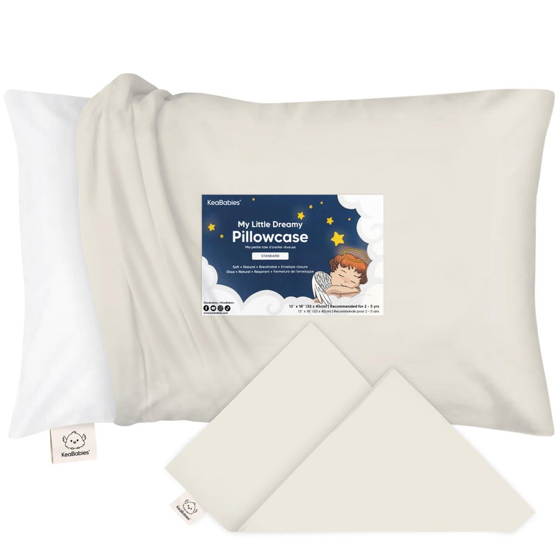 KeaBabies Toddler Pillowcase 13"x18" - Organic Cotton Toddler Pillowcase for Kids, Boys, Girls, Soft & Durable Cotton Cover for Miniature Sleepy Pillows, Cute Colors, Pillow Sold Separately (Clay) - Image 1