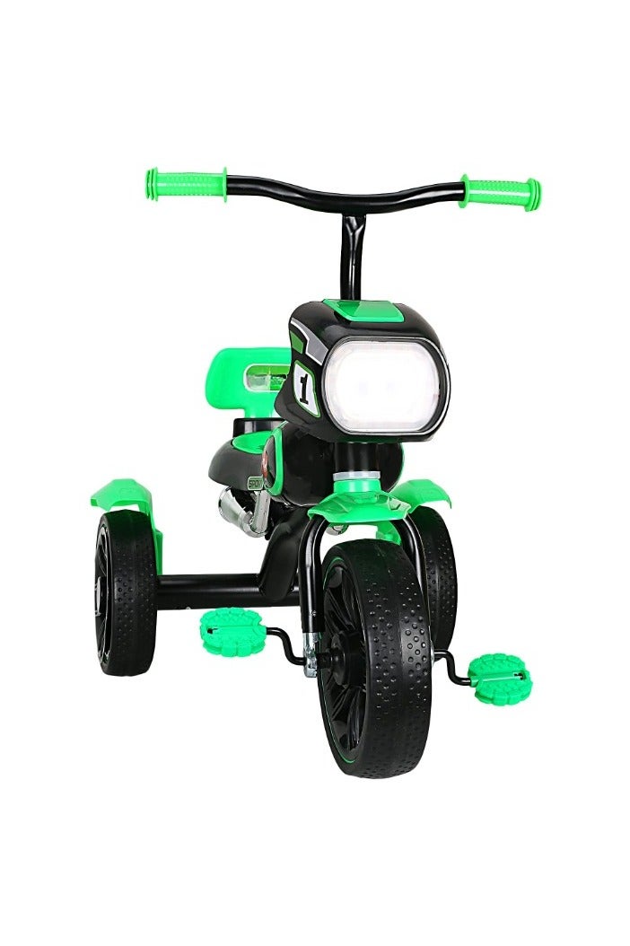 دراجة ثلاثية العجلات أنيقة للأطفال مزودة بمصابيح أمامية LED ومسند ظهر - رحلة متينة وممتعة للأطفال الصغار - Image 3